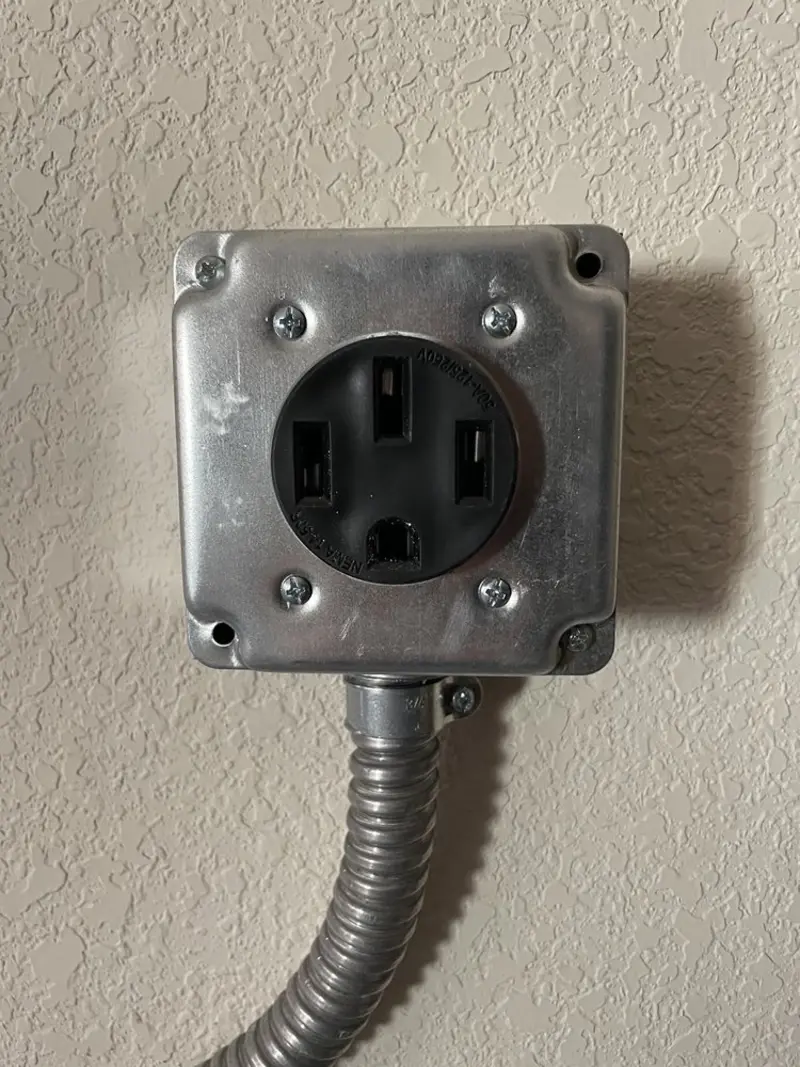 NEMA 14-50 outlet installed for Smart Home Electrical in Harvard